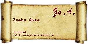 Zsebe Absa névjegykártya